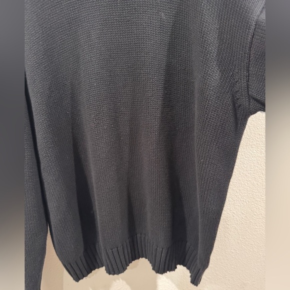 Carmar 100% Cotton Black Knit Longline Oversized Palm Tree Rhinestone Sweater S - Picture 7 of 17